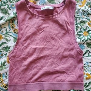 ZARA Dusty Rose Crop Top